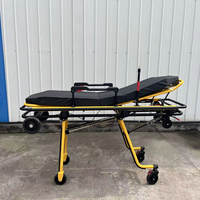 Chariot d'hôpital en alliage d'aluminium haute résistance, brancard de transfert de patient, hauteur réglable, roulettes en caoutchouc, garde-corps, ceinture de sécurité