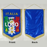 Drapeaux portables imperméables brodés sur mesure, fanions en brocart, drapeaux à pompons, drapeaux souvenirs d'échange, bannières de podium en tissu épais