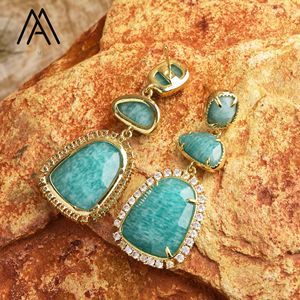 Orecchini a Lobo di Lusso in Cristallo <span class=keywords><strong>Gioielli</strong></span> da Sposa con Pietre Naturali Curative Ametista Amazzonite Labradorite Idea Regalo per Donna - Product Image 6