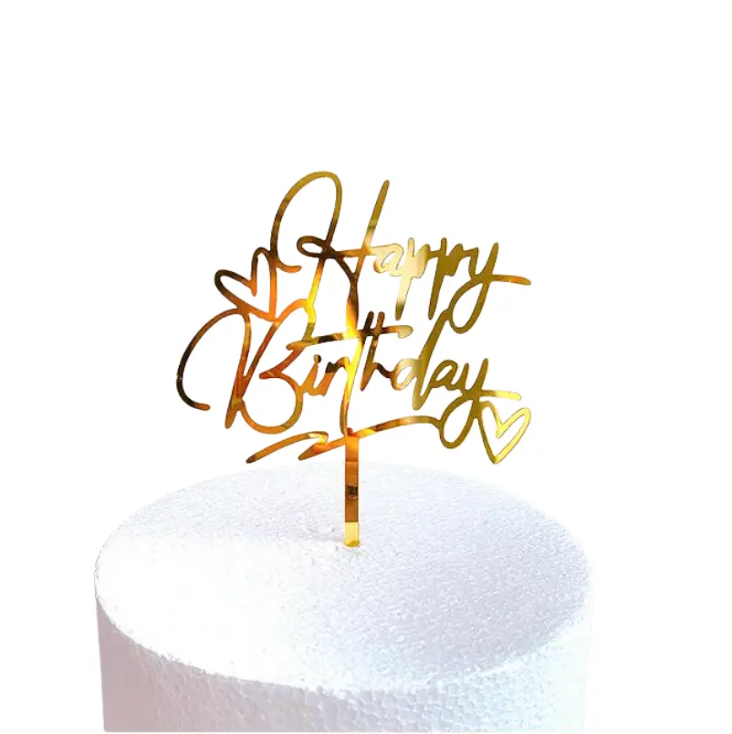 Kalp mutlu doğum günü pastası topper popüler doğum günü pastası dekorasyon topper kalp kek topper