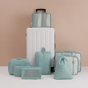 Seyahat bagaj kıyafet depolama sıkıştırma ambalaj küpleri 8 adet seyahat bavul su geçirmez organizatör çantası 8 takım