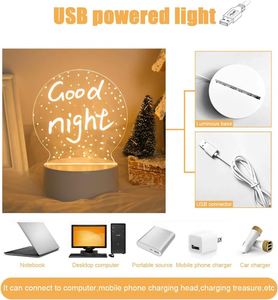 High Transparent Acrylic Diy Note Board Holiday <b>Light</b> Creative Led <b>Night</b> <b>Light</b> Usb Message Board <b>Light</b> With Pen - Product Image 6
