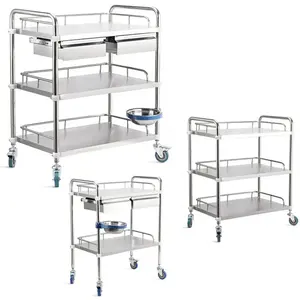 Wholesale Laboratory Hospital Trolley 3 Layers Medical Equipment Stainless Steel Trolley