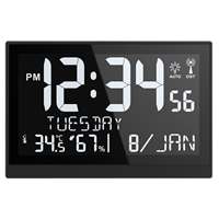 Multifunktionale Digitale LCD-Temperatur- und Feuchtigkeitsanzeige Wecker mit Radio und Schlummerfunktion ABS Anpassbare Moderne Innenraum-Uhr