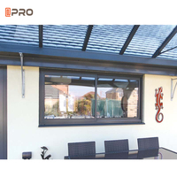Ventana Corredera de Aluminio Económica y Popular para Casa, Material de Vidrio Fijo, con Rejilla y Abreventanas, Perfil de Aluminio