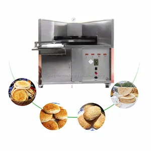 Commerciële Roterende Platte Naan Bakken Maken Elektrische Gas Chapati Arabisch Roti Pita Brood Oven Andere Snack Machines