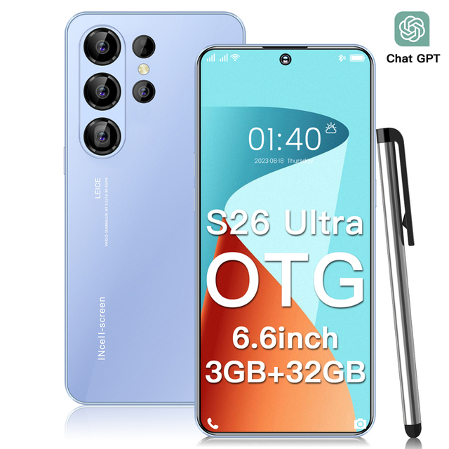 Brand New S26 Ultra 6.6" HD+ 4G Smartphone | MTK6753 3GB+32GB | 2MP+2MP Camera | Face & Fingerprint Unlock Mobile Phones