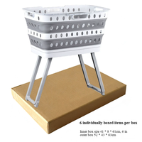 Panier à linge pliable avec pieds, panier à linge rectangulaire portable pliable pour le rangement dans la salle de bain