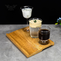 Plateau de dégustation personnalisé en bois de Sapele et Noyer pour vin, boissons, café, thé, restaurant, exposition, plateau à tasses à café, plateau à boissons