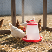Mangeoire à poulet de 1,5 kg à 10 kg en PP, rouge et blanc, pour poulets, canards, oies, facile à nettoyer