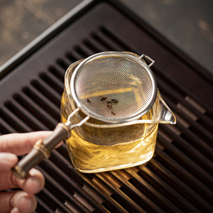 Bamboo Handle Stainless Steel <b>Tea</b> Strainer 100Pcs <b>Tea</b> <b>Infuser</b> Set For Chinese Kung Fu <b>Tea</b> Ceremony Accessories - Product Image 2