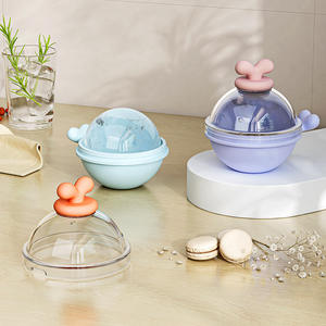 Molde creativo para bolas de hielo de gran capacidad, de silicona con tapa, para enfriar bebidas en fiestas, diseño naranja y azul - Product Image 2