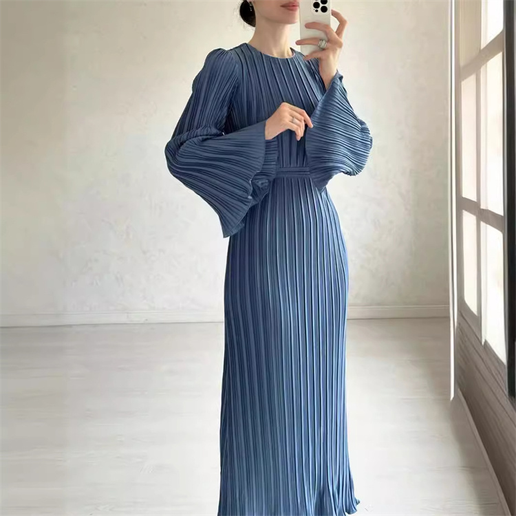 slim fit dress slacks LILY PLEATED SATIN MAXI DRESS – AKIRA main image 0