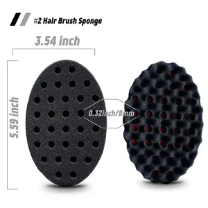 Haute qualité Double vague latérale <span class=keywords><strong>Afro</strong></span> <span class=keywords><strong>Twist</strong></span> Curl cheveux éponge brosse divers Styles cheveux torsion éponge pour hommes noirs - Product Image 3