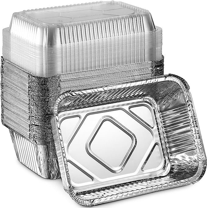 300ml 1000ml 6 par 4 pouces Oem Logo biodégradable argent petit grand plateau en aluminium feuille d'aluminium emballage alimentaire conteneur en aluminium avec couvercles