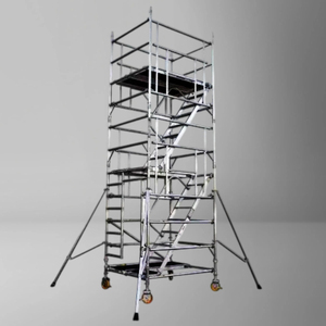 หอคอยนั่งร้านอลูมิเนียมเคลื่อนที่ได้ น้ำหนักเบา พับเก็บได้ ความสูง 6-12 เมตร ได้รับการรับรองมาตรฐาน <span class=keywords><strong>CE</strong></span> ติดตั้งและบำรุงรักษาง่าย - Product Image 1