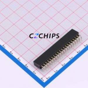 HC-PM254-8.5H-2x20PW Pin Socket Bent Lead Through Hole,P=2.54mm Connector 2x20P 2.54mm 2.54mm Square Hole - Product Image 2