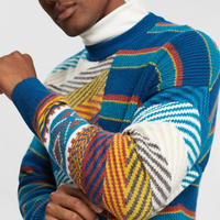 Pull en laine et viscose pour homme, design tendance, rayures colorées, personnalisable, vente en gros, manches longues, chaud, hiver
