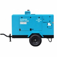 Compresseur à vis diesel Kaishan KSCY-310/22 refroidi par air, lubrifié, pour l'exploitation minière et la pierrierie avec air haute pression