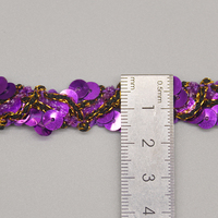 Garniture en dentelle de bordure de paillettes au crochet de haute qualité garniture colorée métallique pour vêtements
