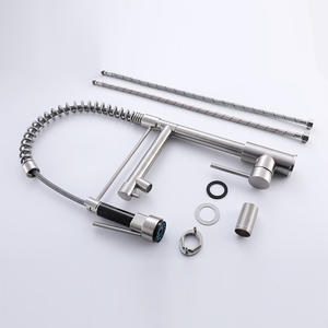 Robinet de cuisine froid et chaud rotatif à <span class=keywords><strong>double</strong></span> <span class=keywords><strong>sortie</strong></span> à ressort coulissant en acier inoxydable 304 - Product Image 4