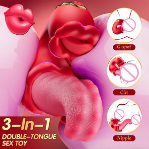 Hot Sale Female Vibrator Sexspielzeug Mund Masturbation Nippel Kitzler Stimulator <span class=keywords><strong>G</strong></span>-Punkt Zunge lecken Vibrator für Frauen - Product Image 3