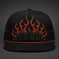 Casquette Trucker 5 Panneaux Vintage Personnalisée avec Broderie, Visière en Mousse et Filet, Style Urbain Chicano Côte Ouest, Vente en Gros