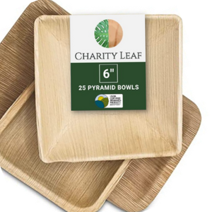 Ciotola a piramide da 6 pollici in foglia di palma naturale - Product Image 2