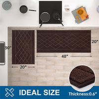 Modern Washable Kitchen Runner Rugs Stain Resist Absorbent Thick Carpet Runner Mats with Non-Slip Rubber Backing