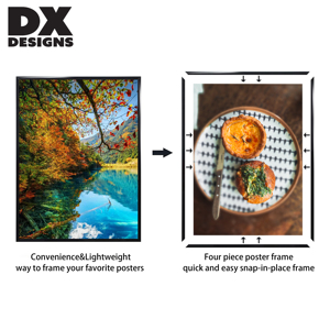 Bingkai Foto Plastik ABS Hitam DX Designs Ukuran 11x14 12x18 16x20 18x24 24x36 Inch - Bingkai Poster Gambar Dekoratif untuk Dinding - Product Image 4