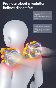 Eveekon Masajeador para aliviar el dolor de cuello, masajeador de cuello inalámbrico con calefacción, masajeador de cuello y hombros con 4 botones para aliviar el dolor - Product Image 4