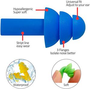 سدادات أذن مقاومة للماء قابلة لإعادة الاستخدام صديقة للجلد للنوم للبيع بالجملة سدادات أذن من السيليكون الناعم لإلغاء الضوضاء للسباحة - Product Image 6