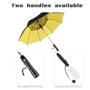 27-Inch High Quality Custom Logo Manual Golf <b>Umbrella</b> with Fan UPF 50+ Black UV Coating Auto Open Glass Fiber Ribs - Product Image 5