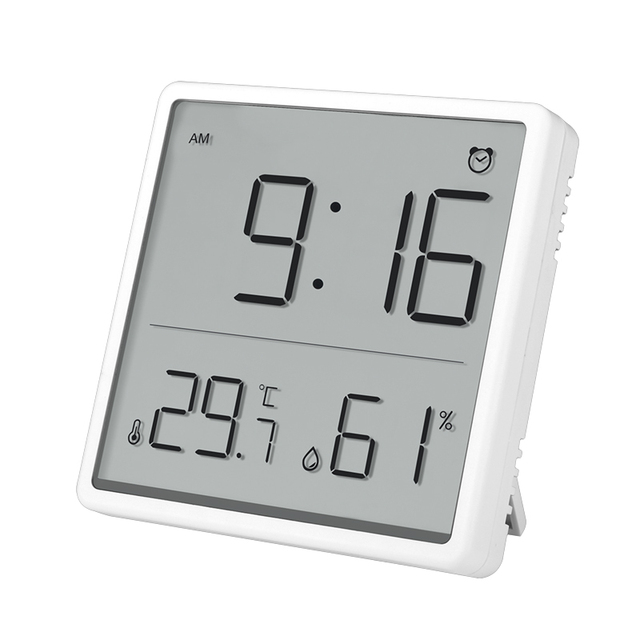 Smart Digital LCD Calendar Alarm Clock ABS Temperature Display Tabletop Clock for Home for Living Room or Bedroom