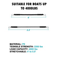 Corde d'amarrage à double crochet, 1,2 m (4 pi), pour bateau, yacht, navire, ponton, remorque, noir, bleu, rouge, fluorescent, directement de l'usine