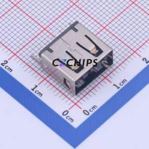 916-261C202FY10200 USB Connector Through hole Component (THT) Connector Type-A USB 2.0 Female Through Hole - Product Image 1