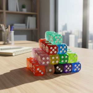 Juego de Dados Acrílicos Transparentes de 14 mm, Coloridos, Ecológicos, de Alta Calidad, para Juegos Educativos D6, Venta al Por Mayor - Product Image 4
