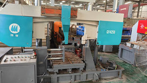GB4018A Pivot Arm Band <b>Saw</b> Semi Automatic Hydraulic Metal Cutter with 0-45 Degree Angle Cutting Pipe Workpieces - Product Image 4
