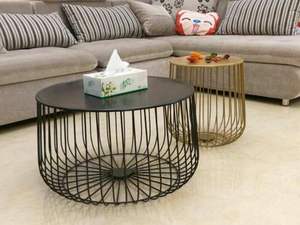 Disen Indoor Black Coffee <b>Table</b> <b>Small</b> Steel Wire <b>Round</b> Cage Coffee <b>Table</b> Metal Wire Coffee <b>Table</b> - Product Image 3