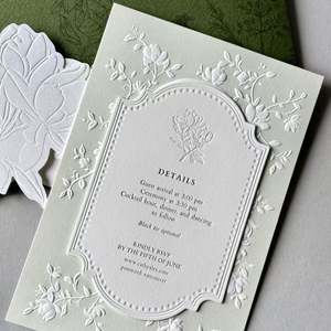 Invitaciones de Boda de Diseño Personalizado de Lujo al por Mayor, Papel Artístico con Relieve, Envío Rápido, Paquete a Granel - Product Image 4