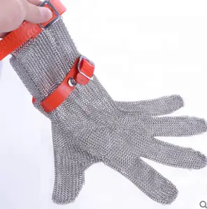 Kettenhemd handschuhe Lebensmittel qualität Edelstahl Schnitt Proof Metall Mesh Cut Resistant Handschuh lange Manschette