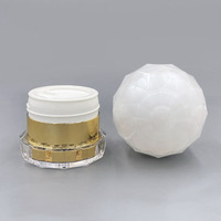 Bocaux cosmétiques en acrylique PP double couche blanc nacré haut de gamme de 30g et 50g avec couvercle à vis pour crème visage – Emballage
