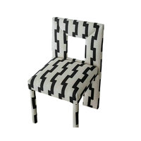 Ensemble de 4 chaises de salle à manger en bois au design moderne, unique et spécial, chaise de chambre à coucher luxueuse avec revêtement imprimé zèbre pour la décoration