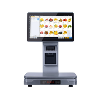 Balance numérique avec caisse enregistreuse, système POS, écran tactile 15,6 pouces, balance électronique tout-en-un, imprimante thermique intégrée 58 mm