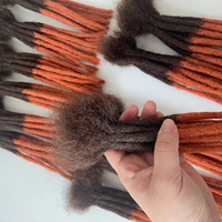 8 pouces 0.6 cm 100% cheveux humains #2 #350 Ombre couleur largeur Afro crépus fait à la main coloré Dreadlock Crochet Dreadlocks en Stock