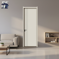 Portes intérieures modernes en bois massif sans peinture avec prévention incendie, portes MDF classiques de luxe beige, portes intérieures décoratives