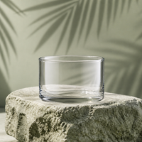 Porte-bougie en verre rond transparent multi-usages, bol en verre pour mariage, décoration de table, bougie flottante florale
