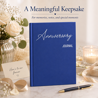 Carnet d'anniversaire personnalisé à couverture rigide, bleu marine, écriture blanche, cadeau élégant, souvenir de couple, OEM ODM en gros