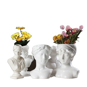 Macetas Modernas de Cerámica Estilo Vintage, Esculturas Griegas de Personajes, Cabezas Artísticas, Rostro de <span class=keywords><strong>David</strong></span>, Macetas para Flores, Macetas de Escritorio, Macetas de Interior - Product Image 1