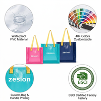 Sac fourre-tout avec logo, impression personnalisée, PVC TPU, vente en gros, sac de shopping réutilisable écologique, cadeau d'entreprise, usine OEM